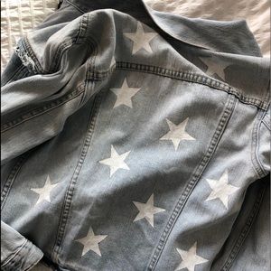 Custom stars painted denim jacket